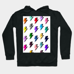 Lightning Pattern in Mutli-Colour on White Hoodie